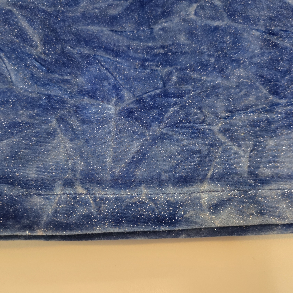 American Apparel Blue Velvet Sparkly Y2K Set Mini Skirt Crop Top Festival Rave - Picture 5 of 10